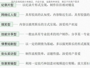 国产在线视频分类精品，内容丰富，涵盖各种类型，满足不同用户需求