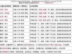 三国杀传奇副将搭配攻略：揭秘最佳副将选择策略与实战技巧分享