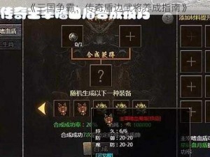 《三国争霸：传奇盾边武将养成指南》