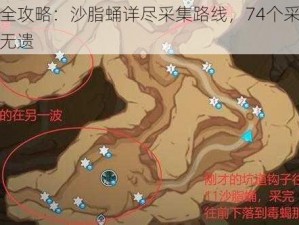 原神全攻略：沙脂蛹详尽采集路线，74个采集点一览无遗