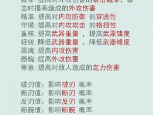 江湖悠悠全武器淬炼属性攻略：最佳属性推荐与实战应用解析