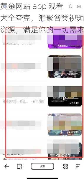 黄金网站 app 观看大全夸克，汇聚各类视频资源，满足你的一切需求