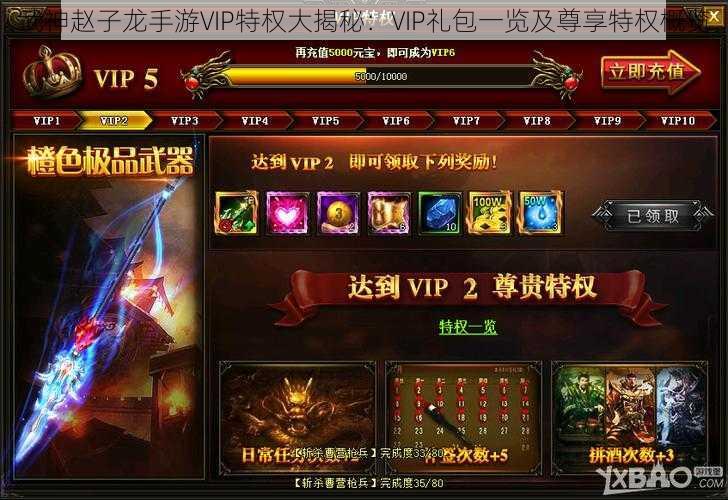 武神赵子龙手游VIP特权大揭秘：VIP礼包一览及尊享特权概览