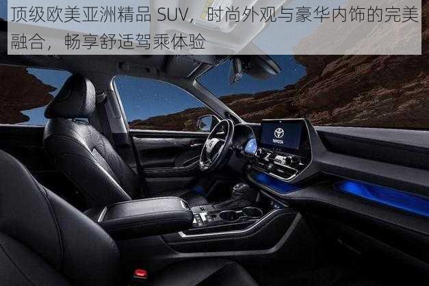 顶级欧美亚洲精品 SUV，时尚外观与豪华内饰的完美融合，畅享舒适驾乘体验