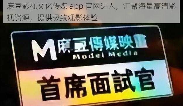 麻豆影视文化传媒 app 官网进入，汇聚海量高清影视资源，提供极致观影体验