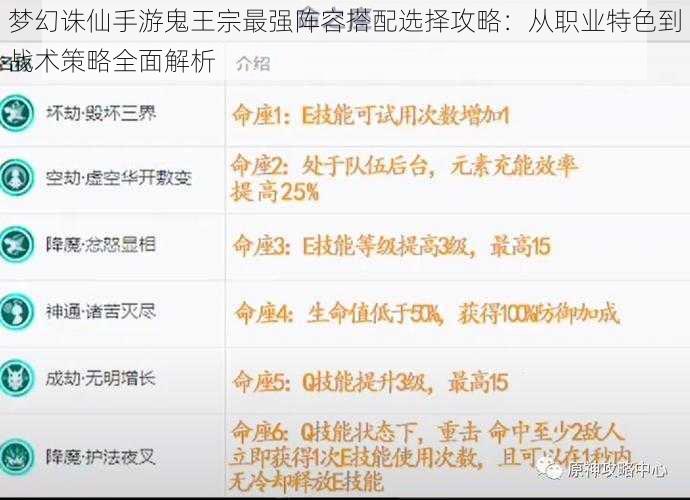 梦幻诛仙手游鬼王宗最强阵容搭配选择攻略：从职业特色到战术策略全面解析