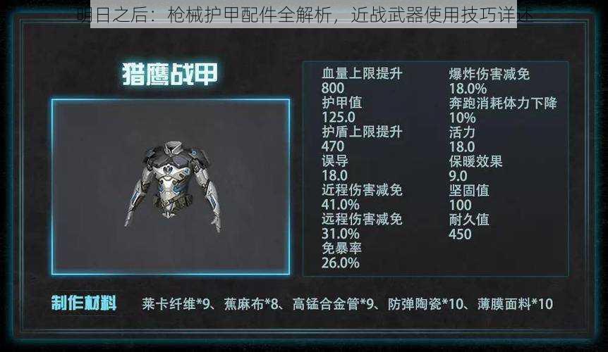 明日之后：枪械护甲配件全解析，近战武器使用技巧详述