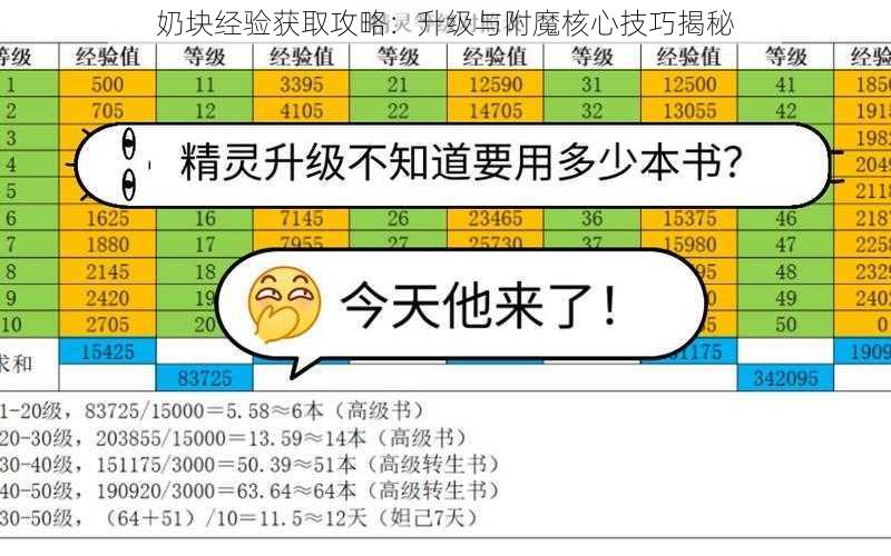 奶块经验获取攻略：升级与附魔核心技巧揭秘