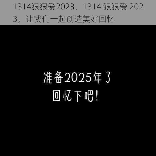 1314狠狠爱2023、1314 狠狠爱 2023，让我们一起创造美好回忆