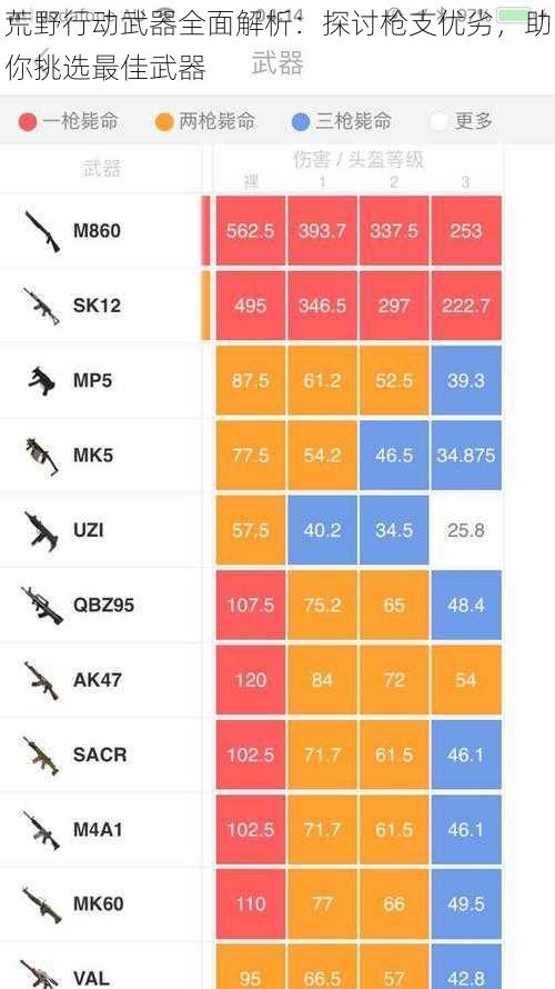 荒野行动武器全面解析：探讨枪支优劣，助你挑选最佳武器