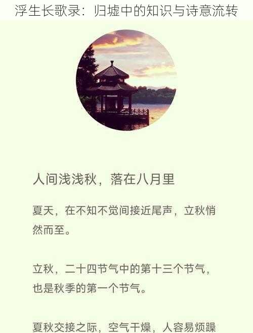 浮生长歌录：归墟中的知识与诗意流转