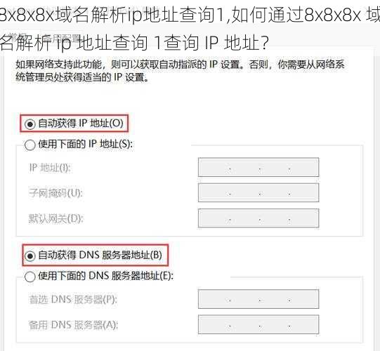 8x8x8x域名解析ip地址查询1,如何通过8x8x8x 域名解析 ip 地址查询 1查询 IP 地址？