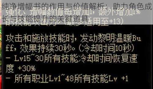 纯净增幅书的作用与价值解析：助力角色成长与技能提升的关键道具