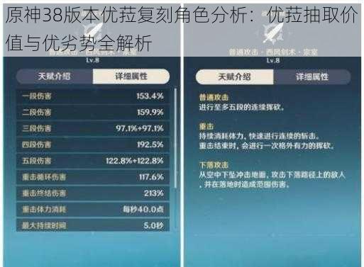 原神38版本优菈复刻角色分析：优菈抽取价值与优劣势全解析