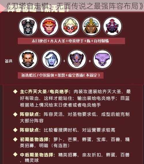 《刀塔自走棋：无面传说之最强阵容布局》