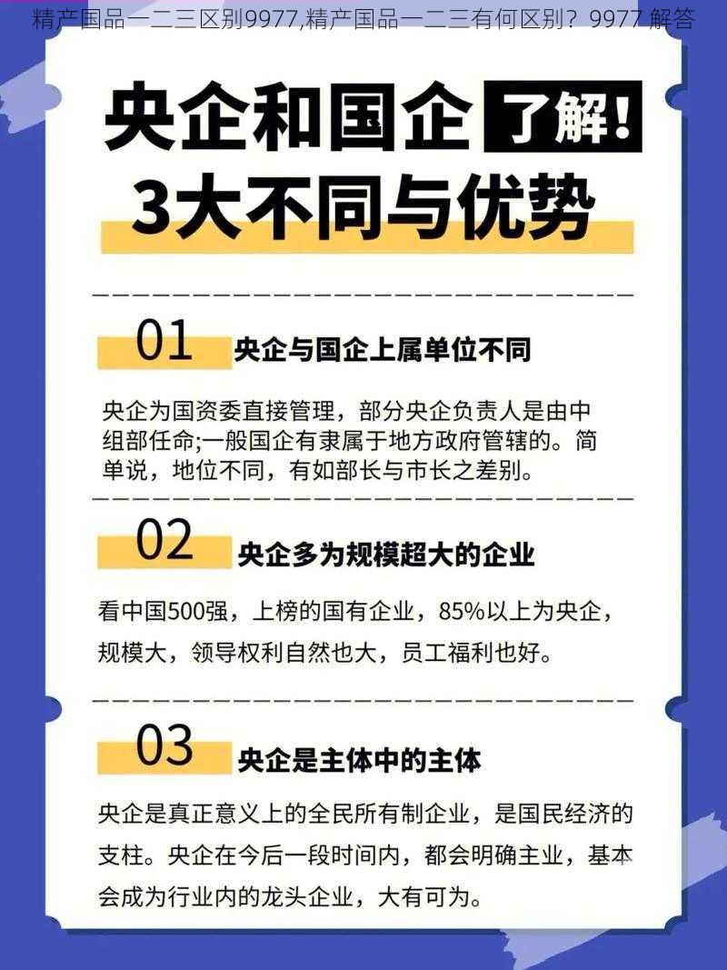 精产国品一二三区别9977,精产国品一二三有何区别？9977 解答