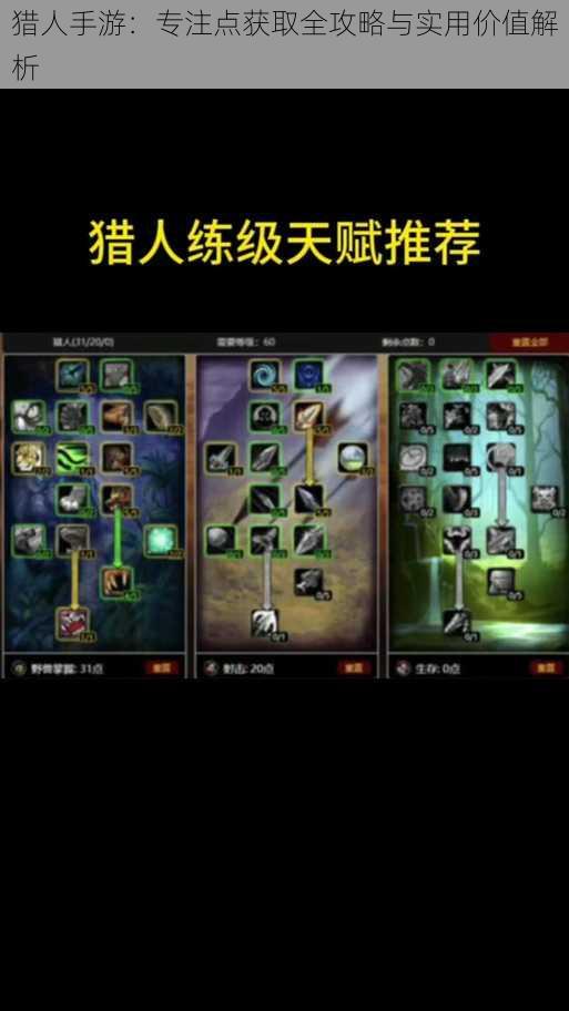 猎人手游：专注点获取全攻略与实用价值解析