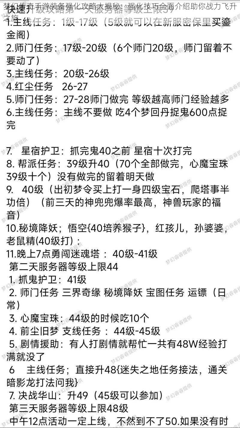 梦幻传奇手游装备强化攻略大揭秘：强化技巧全面介绍助你战力飞升之旅