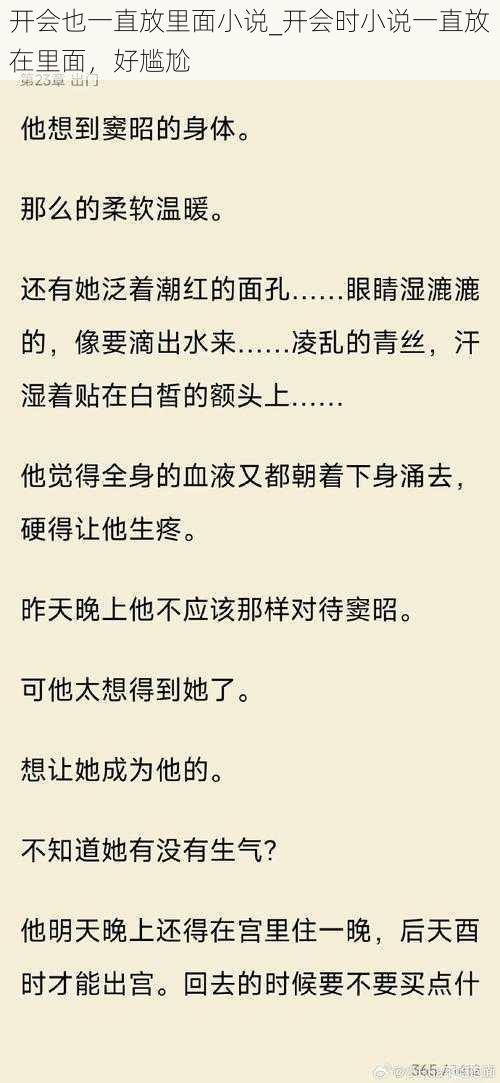 开会也一直放里面小说_开会时小说一直放在里面，好尴尬