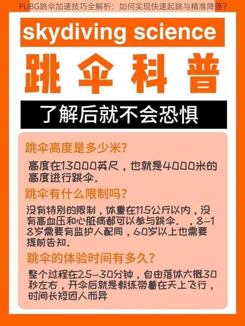 PUBG跳伞加速技巧全解析：如何实现快速起跳与精准降落？