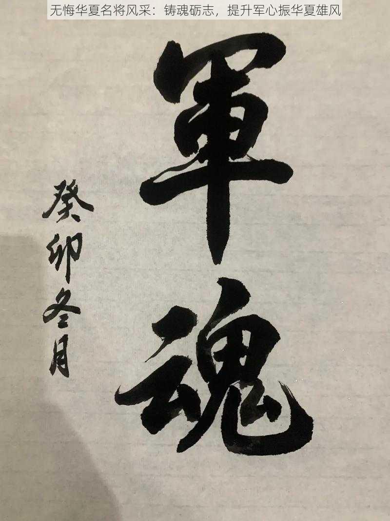 无悔华夏名将风采：铸魂砺志，提升军心振华夏雄风