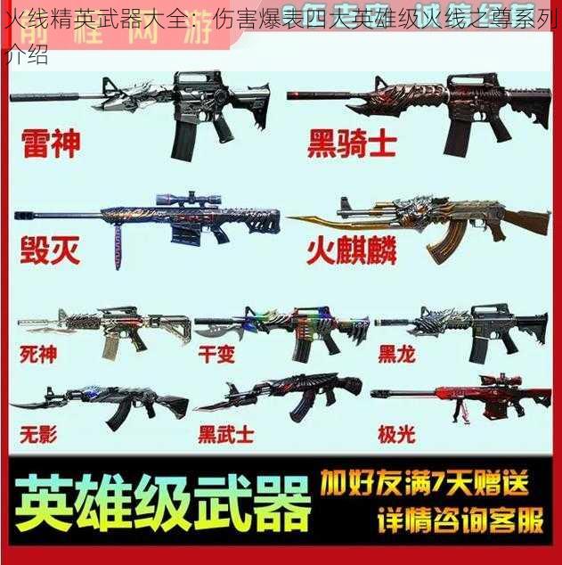 火线精英武器大全：伤害爆表四大英雄级火线之尊系列介绍