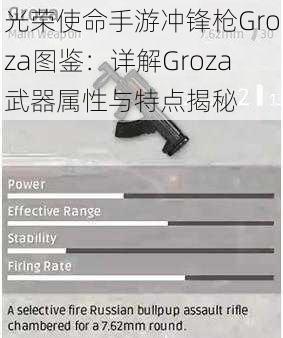 光荣使命手游冲锋枪Groza图鉴：详解Groza武器属性与特点揭秘