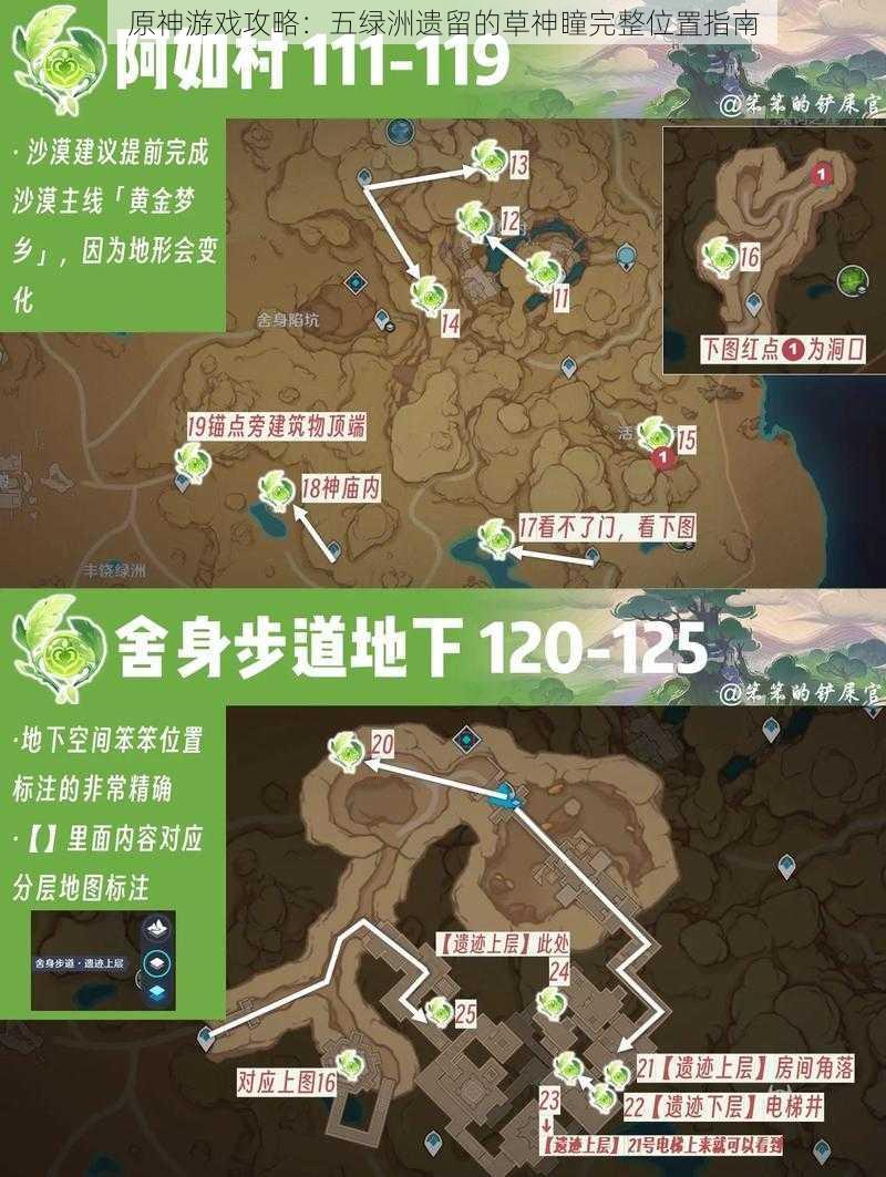 原神游戏攻略：五绿洲遗留的草神瞳完整位置指南