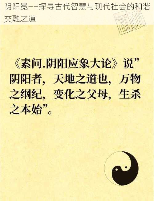 阴阳冕——探寻古代智慧与现代社会的和谐交融之道